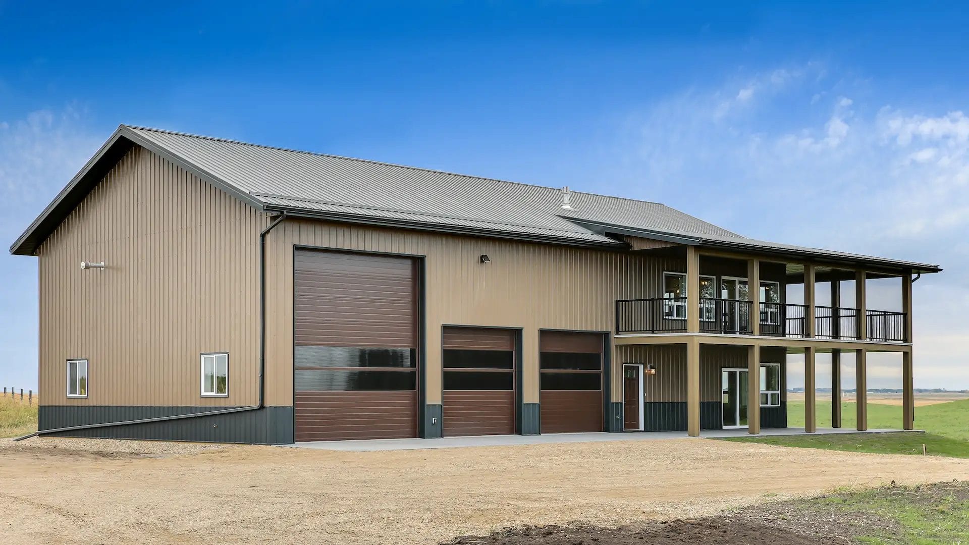 40' x 72' shop home exterior with 3 bay shop attached