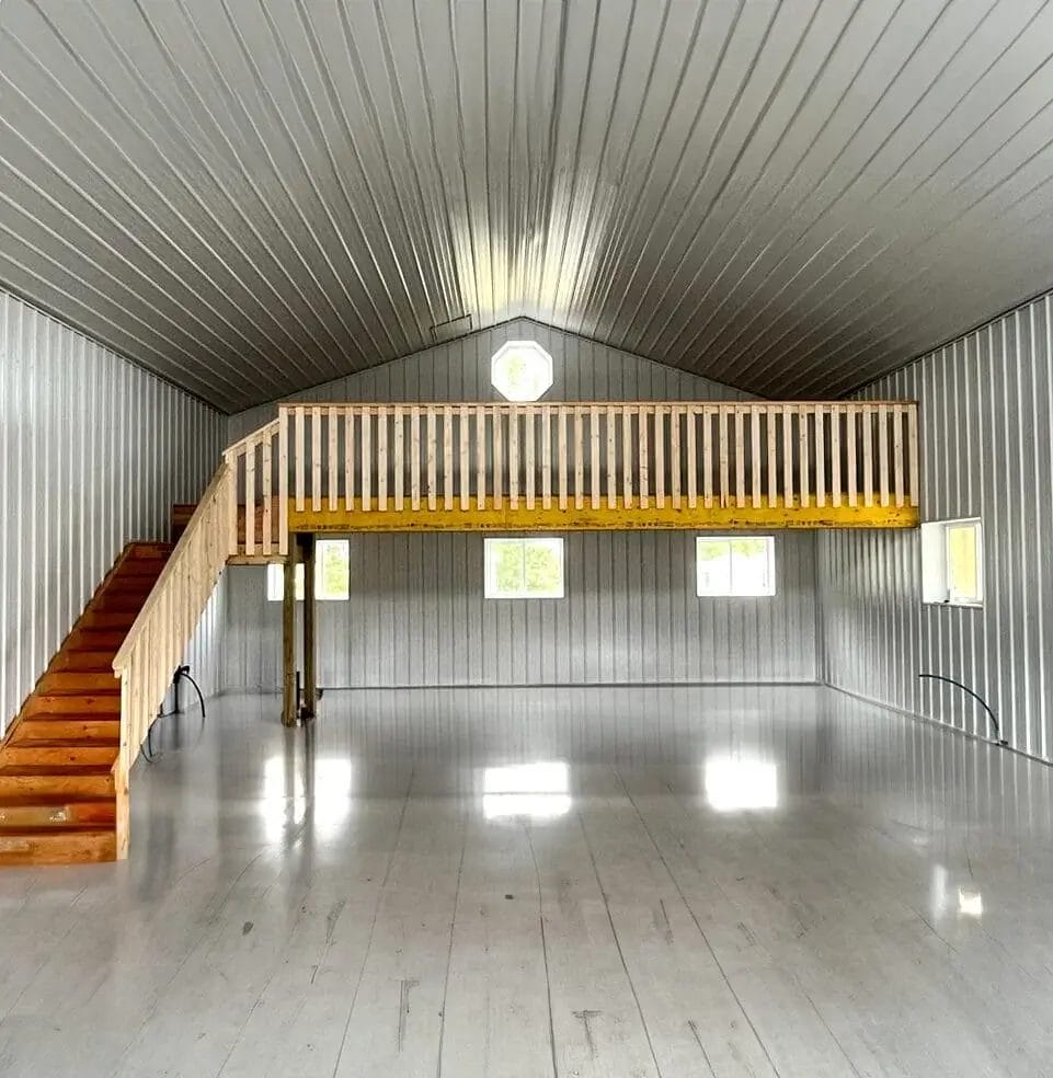 A large loft inside a detached single car garage with finished interior