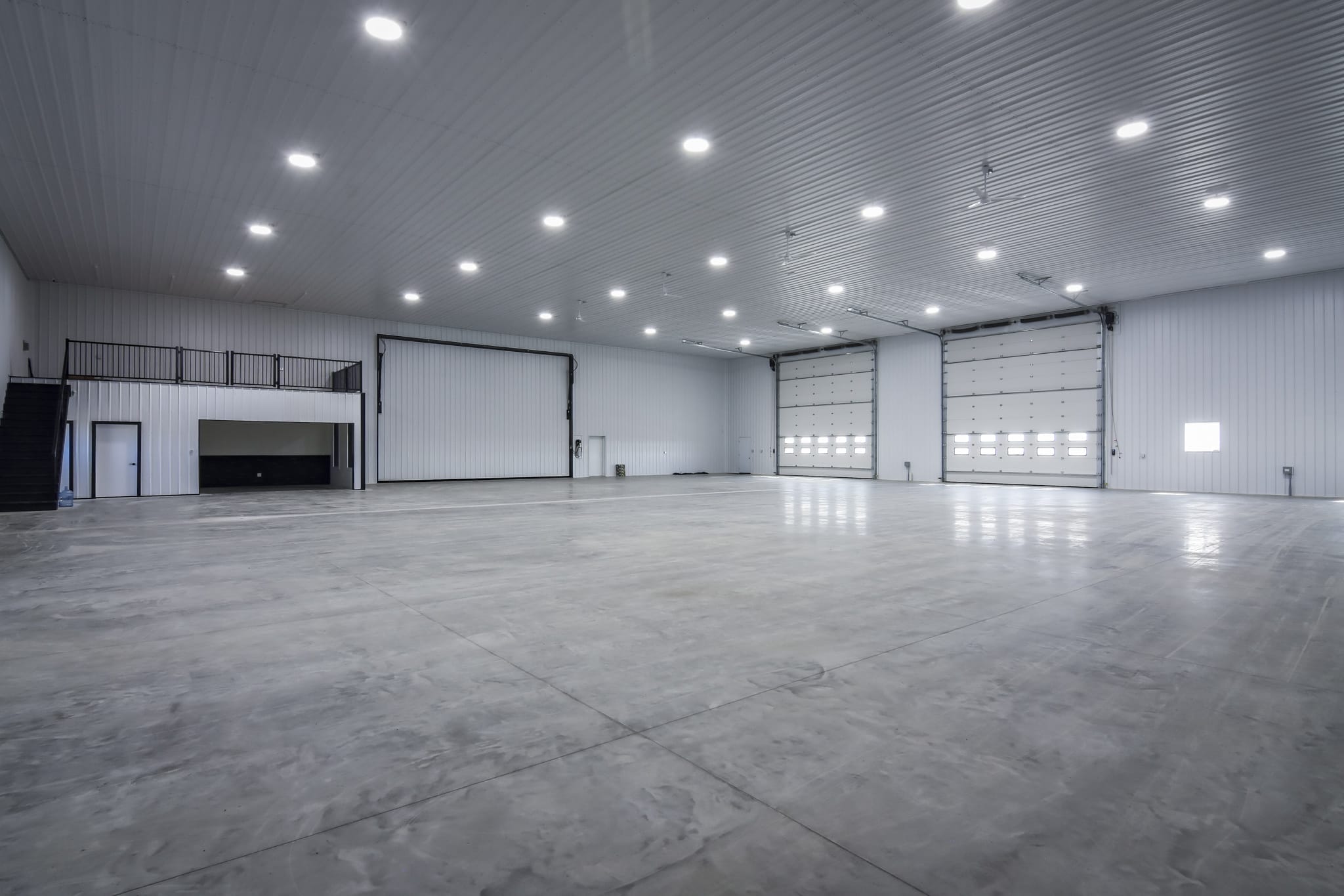 A fully finished farm workshop interior with features that make work more productive and comfortable.
