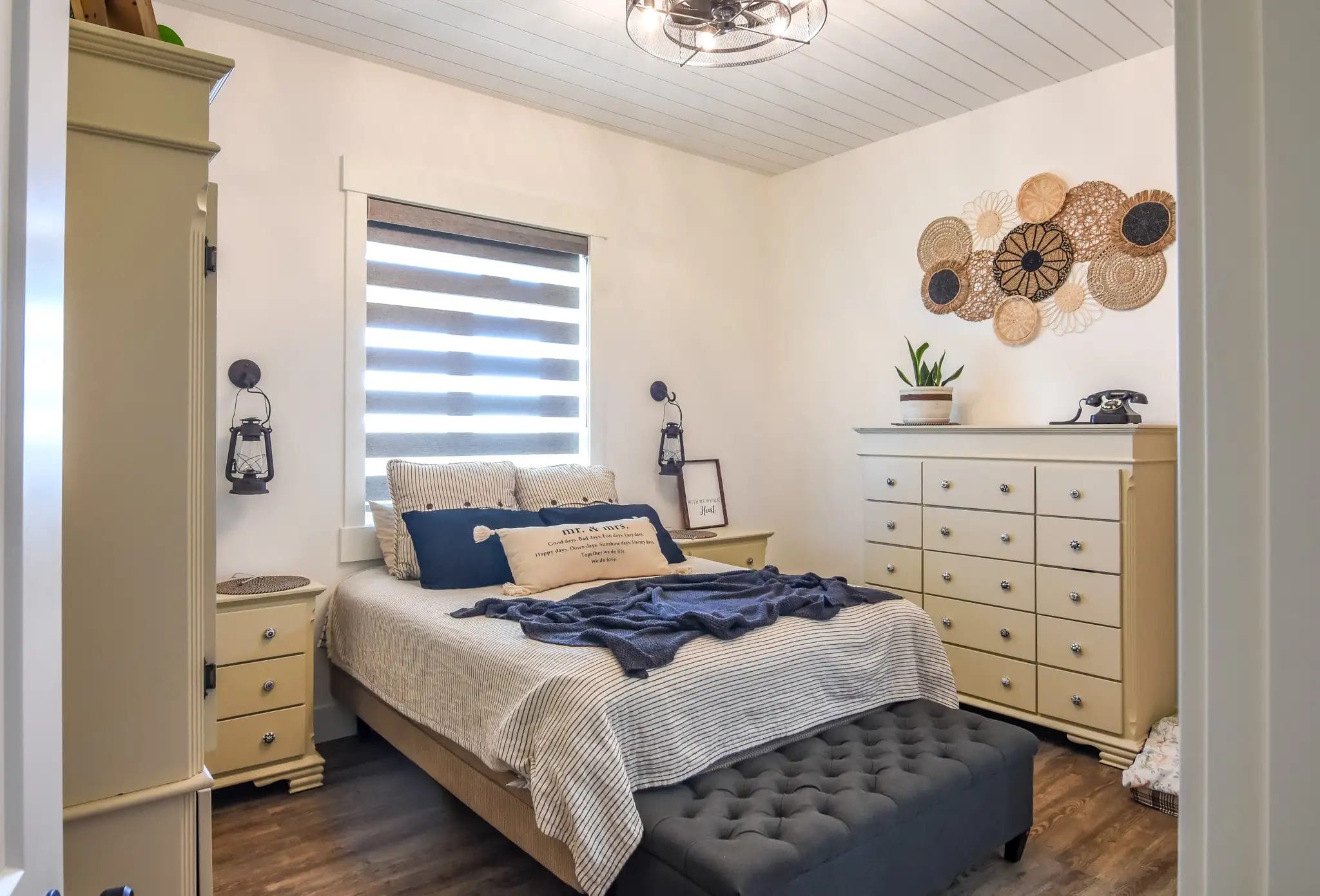 One of three bedrooms inside a 3 bedroom barndominium layout